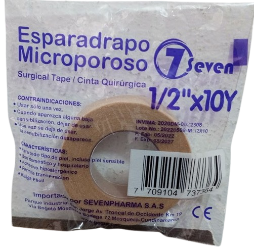 Esparadrapo Microporoso 1/2 x 10Y Seven